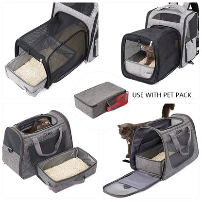 Portable Folding Travel Pet Litter Box with Shovel Cat Bedpans Dog Toilet Tray Cat Litter Potty Outdoor Reusable Cat Litter Box