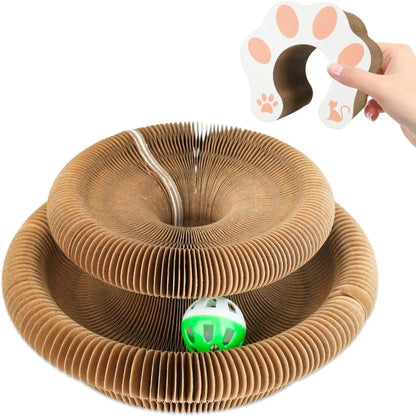 Durable Kitty Kurlz Cat Toy Cat Accordion Magic Organ Cat Scratching Board Cat Toy Ball Scratch Pad Cat Scratcher