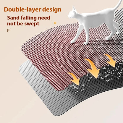 Extra Large Cat Litter Mat Heavy Duty Waterproof 2 Layer Non Slip Washable Pet Floor Protector Litter Box Sand Stopper