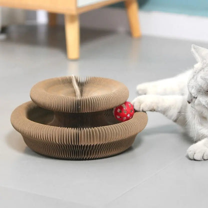 Durable Kitty Kurlz Cat Toy Cat Accordion Magic Organ Cat Scratching Board Cat Toy Ball Scratch Pad Cat Scratcher