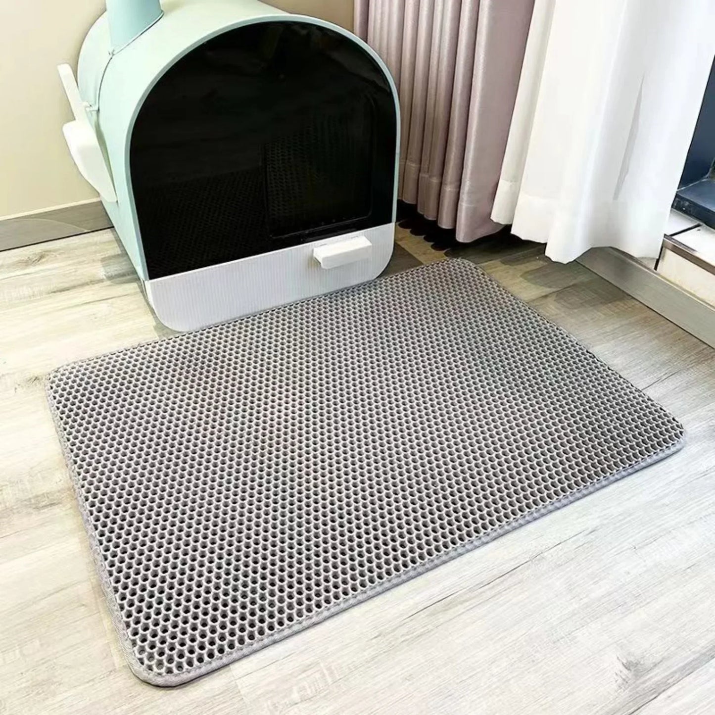Extra Large Cat Litter Mat Heavy Duty Waterproof 2 Layer Non Slip Washable Pet Floor Protector Litter Box Sand Stopper