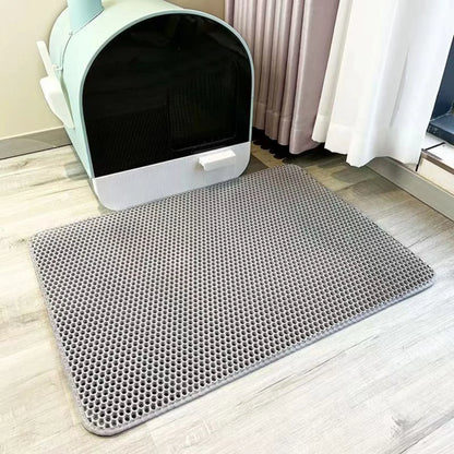 Extra Large Cat Litter Mat Heavy Duty Waterproof 2 Layer Non Slip Washable Pet Floor Protector Litter Box Sand Stopper