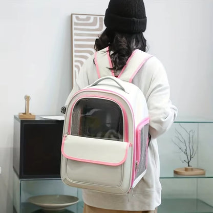 1PCS Pet Backpack Outdoor Large Cat Backpack Transparent Capsule Breathable Carrying Bag Backpack Cat and Dog Supplies